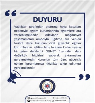 Valilikler tarafından olumsuz hava koşulları nedeniyle eğitim kurumlarında eğitimlere ara verilmesi