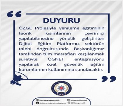 Özge Projesi Yenileme Eğitimi Hakkında