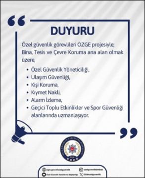 ÖZGE Projesiyle özel güvenlik görevlileri uzmanlaşıyor.