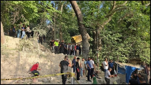 Freni arızalanan kamyon mesire alanında düştü güvenlik görevlisi hayatını kaybetti