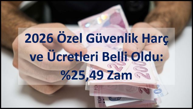 2026 Özel Güvenlik Harç ve Ücretleri Belli Oldu: %25,49 Zam