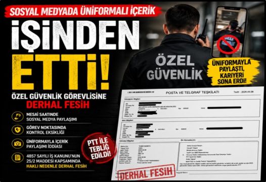 Üniformalı Sosyal Medya Paylaşımı İşinden Etti!