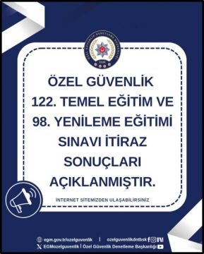 Özel Güvenlik 122. Temel Eğitim ve 98. Yenileme Eğitimi Sınavı 