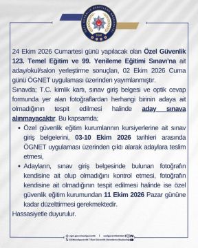 Özel Güvenlik 123. Temel Eğitim ve 99. Yenileme Eğitimi Sınavı